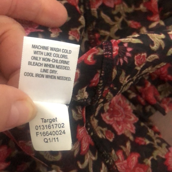 Converse One Star Gray Floral Sheer Y2K Short Sleeve Blouse M - Picture 11 of 11